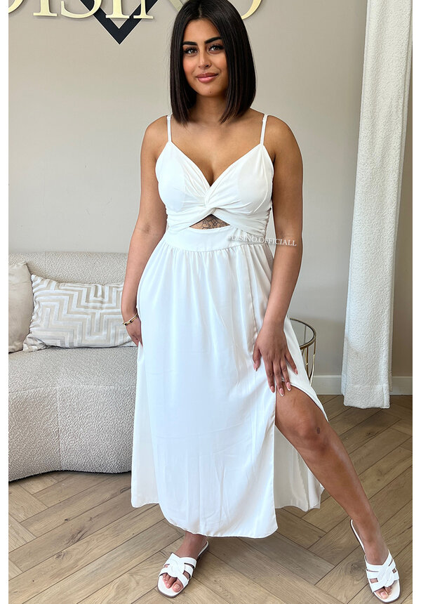 WHITE - 'JASMINE DRESS' - SUMMER SPLIT MAXI DRESS