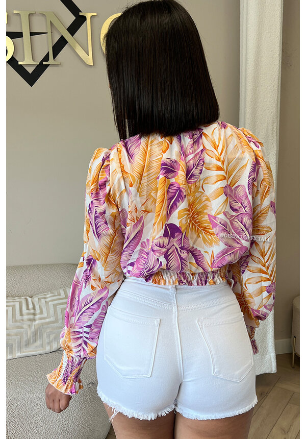 LILA - 'LEILANI TOP' - FLORAL LONG SLEEVE SUMMER TOP