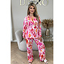 PINK - 'AMBER SET' - COLORFULL BLOUSE + PANTS TWO PIECE SET
