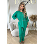 GREEN - 'MILEY SET' - COMFY STRETCH OVERSIZED TEE + PANTS SET