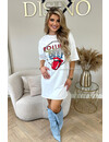 WHITE - 'ROLLING DEEP DRESS' - PREMIUM QUALITY OVERSIZED TEE DRESS