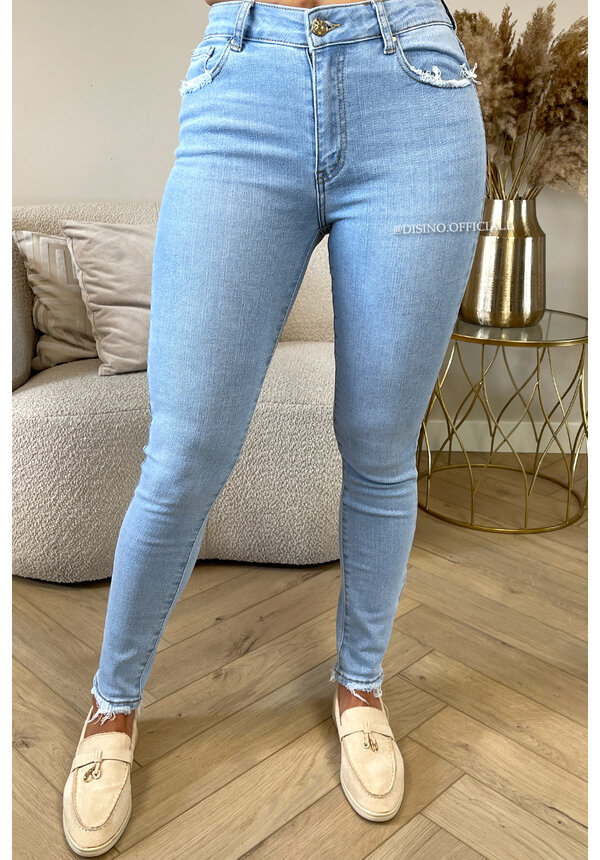 QUEEN HEARTS JEANS - LIGHT BLUE - HIGH WAIST SUPER STRETCH SKINNY JEANS - 3286