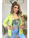 LIME GREEN - 'LINA SHORT' - PERFECT RUCHED SLEEVE BLAZER