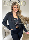 BLACK - 'KENZIE' - CROPPED BLAZER