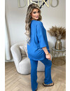 JEANS BLUE - 'MILEY SET' - COMFY STRETCH OVERSIZED TEE + PANTS SET