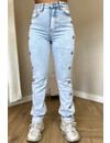 RED - 'STAR JEANS' - SUPER STRETCH STRAIGHT LEG JEANS WITH STARS