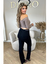TAUPE - 'JENNA TOP' - LONG SLEEVE OFF SHOULDER TOP