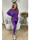 PURPLE - 'KAYLEE' - FASHIONABLE SOFT COMFY SET