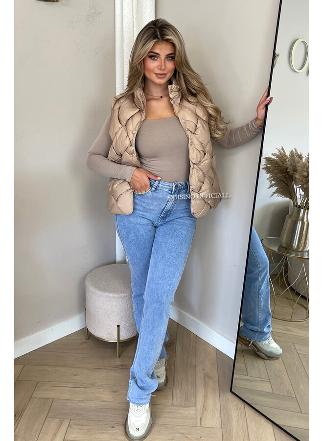 BEIGE - 'BOTTEK' - INSPIRED DESIGNER BODYWARMER