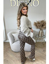 BEIGE - 'MELI' - PERFECT FIT PREMIUM QUALITY PRINTED FLARED PANTS