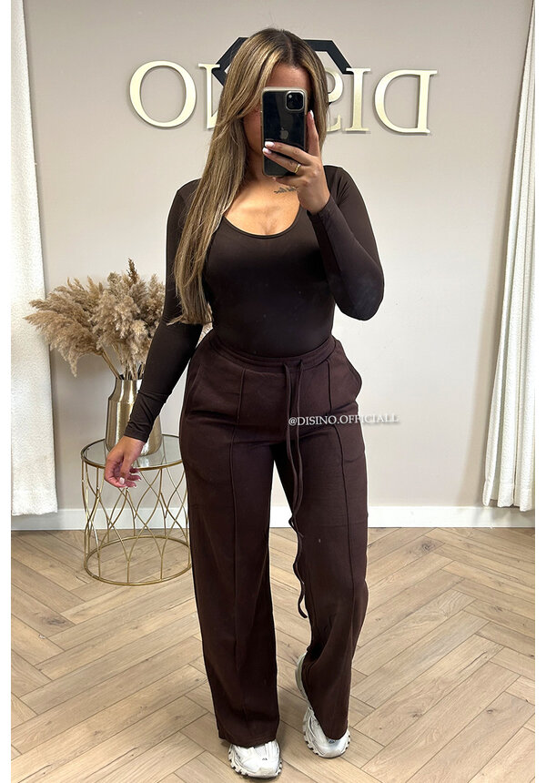 CHOCO - 'EVI SPLIT JOGGER' - PREMIUM QUALITY WIDE LEG JOGGER PANTS