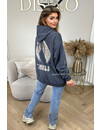 GREY - 'ANGEL ON MY BACK HOODIE' - OVERSIZED COMFY HOODIE