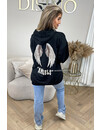 BLACK - 'ANGEL ON MY BACK HOODIE' - OVERSIZED COMFY HOODIE