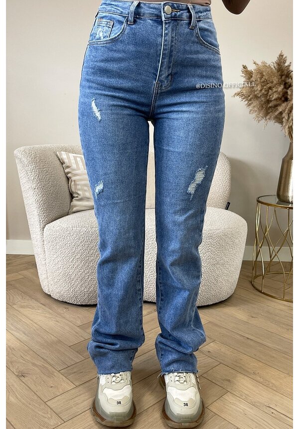 BLUE - 'MONTANA' - EXTRA LONG SUPER STRETCH STRAIGHT LEG JEANS