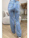 BLUE - 'MARSEILLE' - PERFECT FIT STRETCH HIGH WAIST STRAIGHT LEG JEANS - 2034