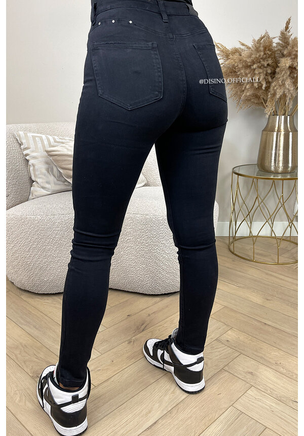 QUEEN HEART JEANS - BLACK - PERFECT HIGH WAIST SKINNY JEANS  - 962