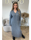 GREY - 'KNOWLESS' - PREMIUM QUALITY OVERSIZED MAXI KNITTED DRESS