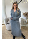 GREY - 'KNOWLESS' - PREMIUM QUALITY OVERSIZED MAXI KNITTED DRESS