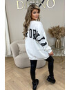 WHITE - 'CALIFORNIA ON MY BACK' - INSPIRED COMFY OVERSIZED SLOGAN SWEATER