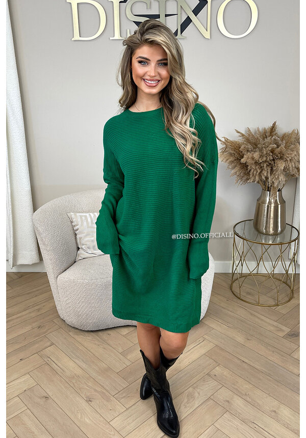 GREEN - 'CHRISTINE' - PREMIUM QUALITY OVERSIZED COMFY DRESS