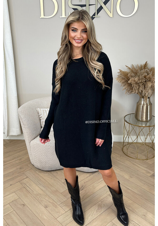 BLACK - 'CHRISTINE' - PREMIUM QUALITY OVERSIZED COMFY DRESS