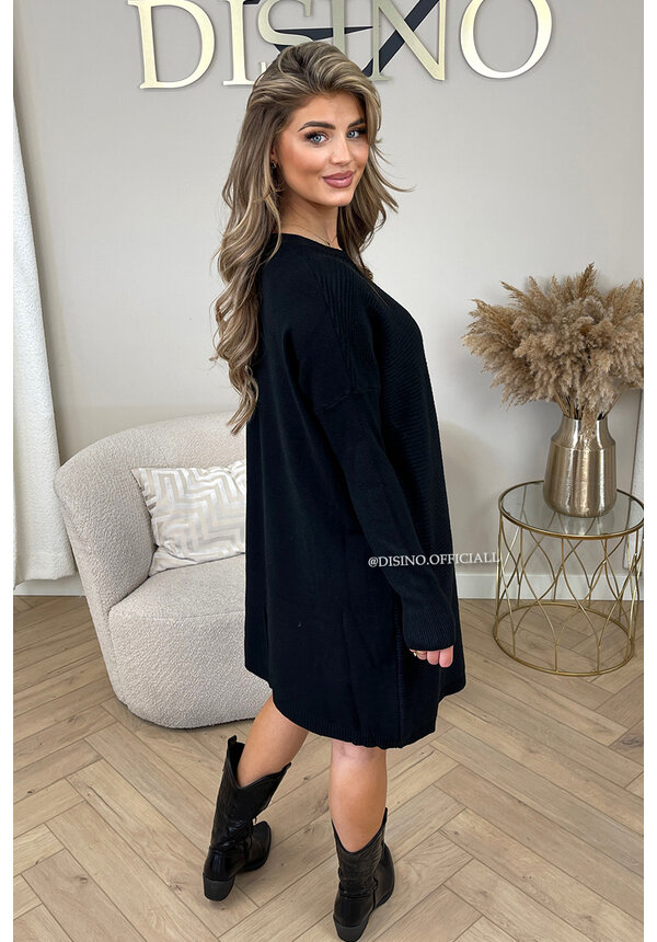 BLACK - 'CHRISTINE' - PREMIUM QUALITY OVERSIZED COMFY DRESS