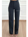 DARK GREY - 'LIYA PANTS' - PERFECT FIT HIGH WAIST STRAIGHT PANTALON