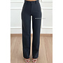DARK GREY - 'LIYA PANTS' - PERFECT FIT HIGH WAIST STRAIGHT PANTALON