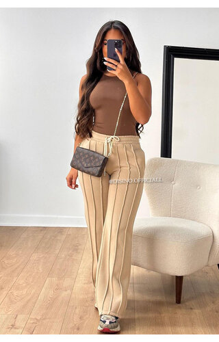 BEIGE - 'KENDALL JOGGER' - PREMIUM QUALITY INSPIRED STRIPED JOGGER BEIGE - 'KENDALL JOGGER' - PREMIUM QUALITY INSPIRED STRIPED JOGGER