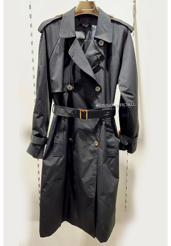 BLACK - 'JALINA' - PREMIUM QUALITY TRENCH COAT