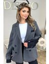 BLACK - 'ZENDAYA BLAZER' - PREMIUM QUALITY HALF DENIM HALF BLAZER JACKET