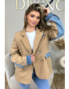 CAMEL - 'ZENDAYA BLAZER' - PREMIUM QUALITY HALF DENIM HALF BLAZER JACKET