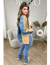 CAMEL - 'ZENDAYA BLAZER' - PREMIUM QUALITY HALF DENIM HALF BLAZER JACKET