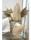 BEIGE - 'REAL LEATHER UGGIES' - HIGH PLATEAU INSPIRED BOOTS