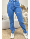 BLUE - 'CALIFORNIA' - PERFECT FIT STRETCH HIGH WAIST STRAIGHT LEG JEANS