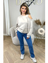 BEIGE - 'ROMY' - FLEECE ONE SHOULDER SWEATER