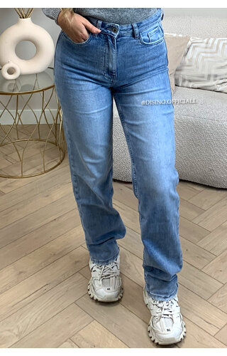 QUEEN HEART JEANS - BLUE - 'HOUSTON' - STRETCH STRAIGHT LEG JEANS - 1042 