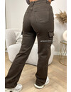 CHOCO - 'BAILEY CARGO JEANS' - SUPER STRETCH CARGO STRAIGHT LEG JEANS