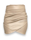 NUDE - 'SELMA SKIRT' - RUCHED VEGAN LEATHER SKIRT