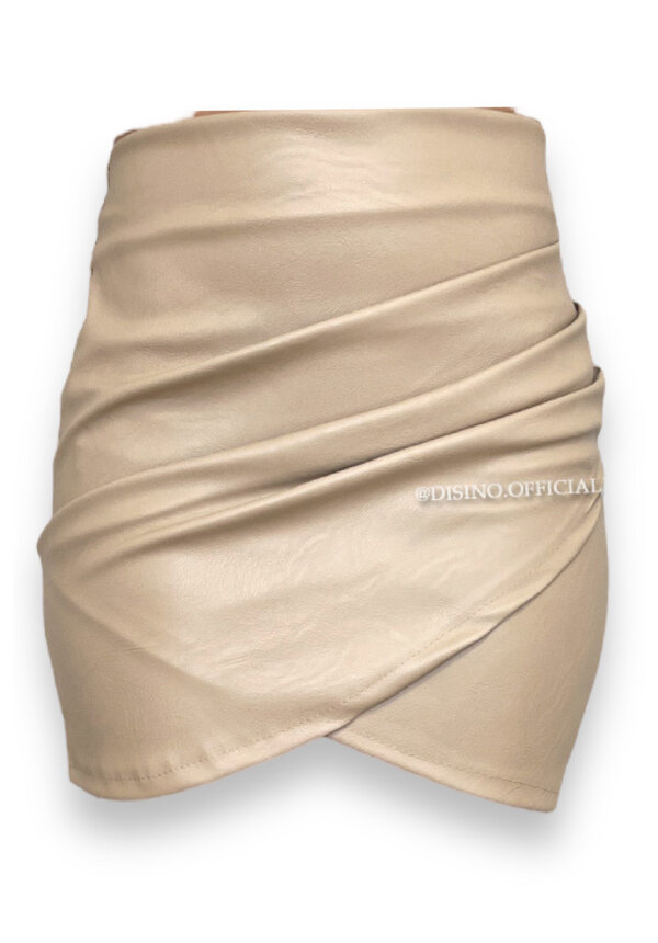 NUDE - 'SELMA SKIRT' - RUCHED VEGAN LEATHER SKIRT