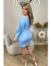 LIGHT BLUE - 'MARIANN DRESS' - SUPER SOFT WING SLEEVE DRESS