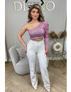 PINK - 'NORA' - SPARKLE ONE ARM ALL OVER SEQUIN TOP