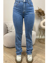 BLUE - 'BEVERLY' - EXTRA LONG SUPER STRETCH STRAIGHT LEG JEANS