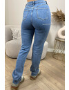 BLUE - 'BEVERLY' - EXTRA LONG SUPER STRETCH STRAIGHT LEG JEANS