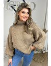 CAMEL - 'SOPHIA COL' - WOOL OVERSIZED PREMIUM QUALITY BELL SLEEVE KNIT