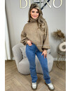 CAMEL - 'SOPHIA COL' - WOOL OVERSIZED PREMIUM QUALITY BELL SLEEVE KNIT