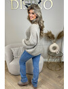 SAND - 'SOPHIA COL' - WOOL OVERSIZED PREMIUM QUALITY BELL SLEEVE KNIT