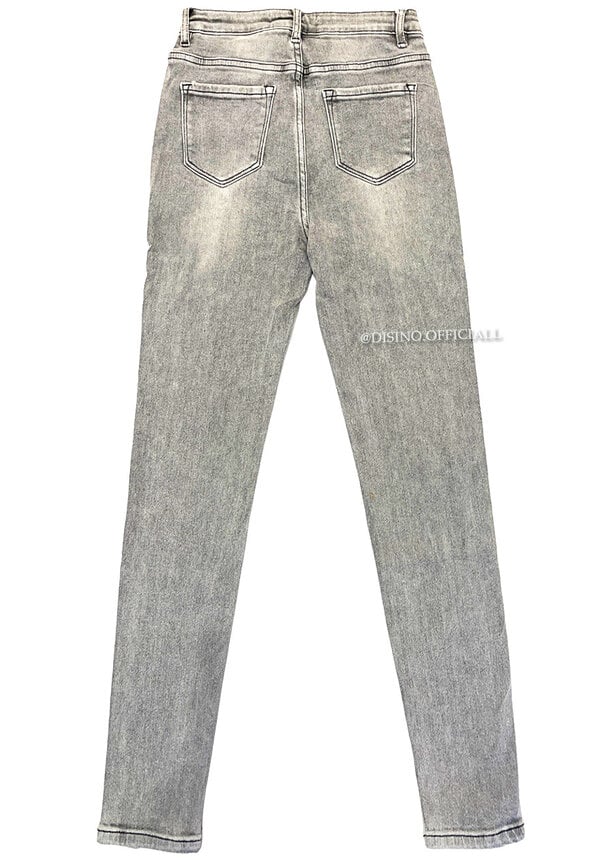 VS-MISS - LIGHT GREY - SUPER STRETCH HIGH WAIST SKINNY JEANS  - 8109