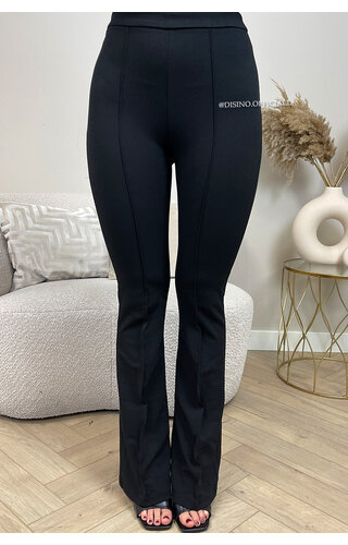 BLACK - 'NORAH PANTALON' - PERFECT EXTRA HIGH WAIST FLARED PANTS 