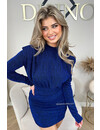 BLUE - 'EZRA DRESS' - LONG SLEEVE SPARKLE DRESS